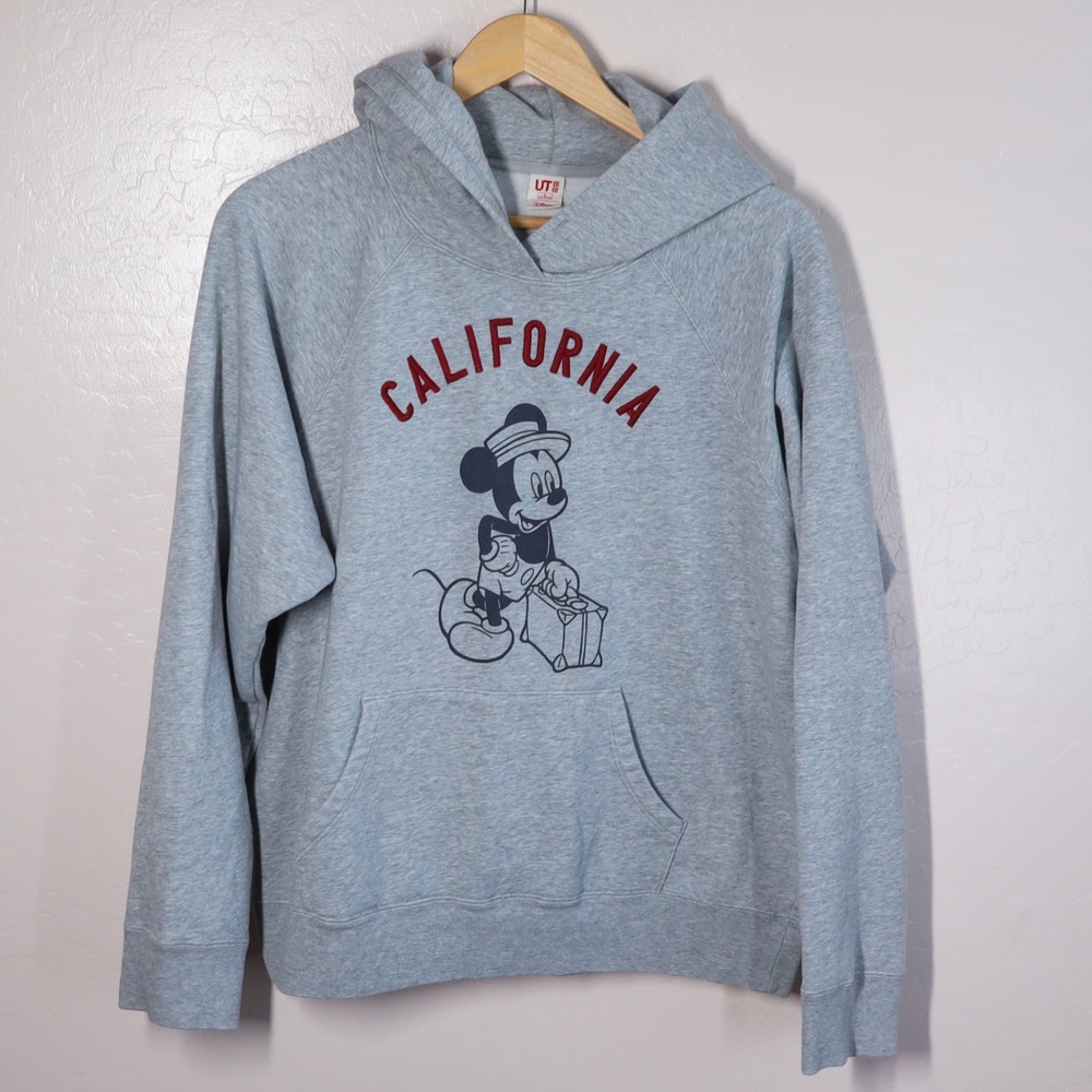 Uniqlo UT Disney Collab Mickey Mouse California Graphic Hoodie‎ Gray Size L